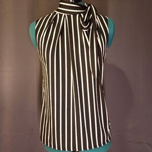 Black and White Striped Women's Top